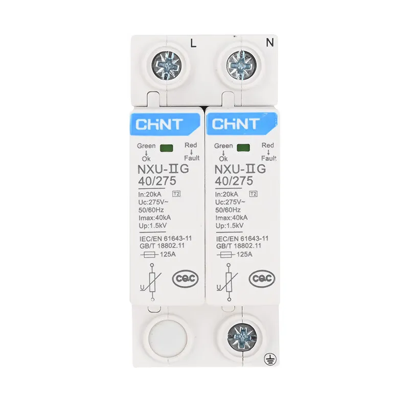 CHINT surge protector lightning protection 2p power supply lightning protection device NXU household  lightning protection 275V