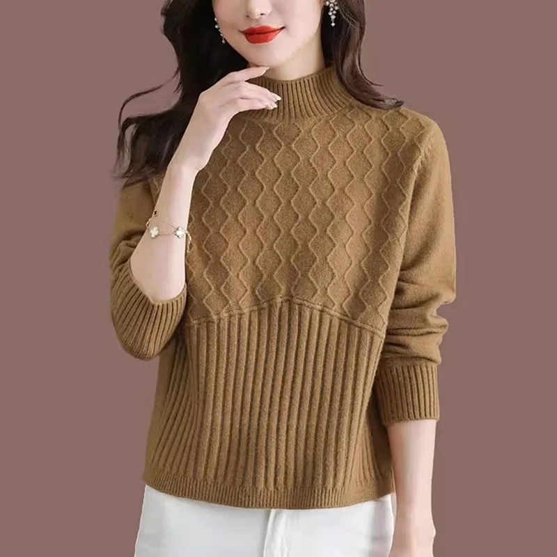 

Женская полуводолазка, теплая вязаная женская одежда, тонкие короткие топы с длинными рукавами, женский осенне-зимний базовый женский свитер