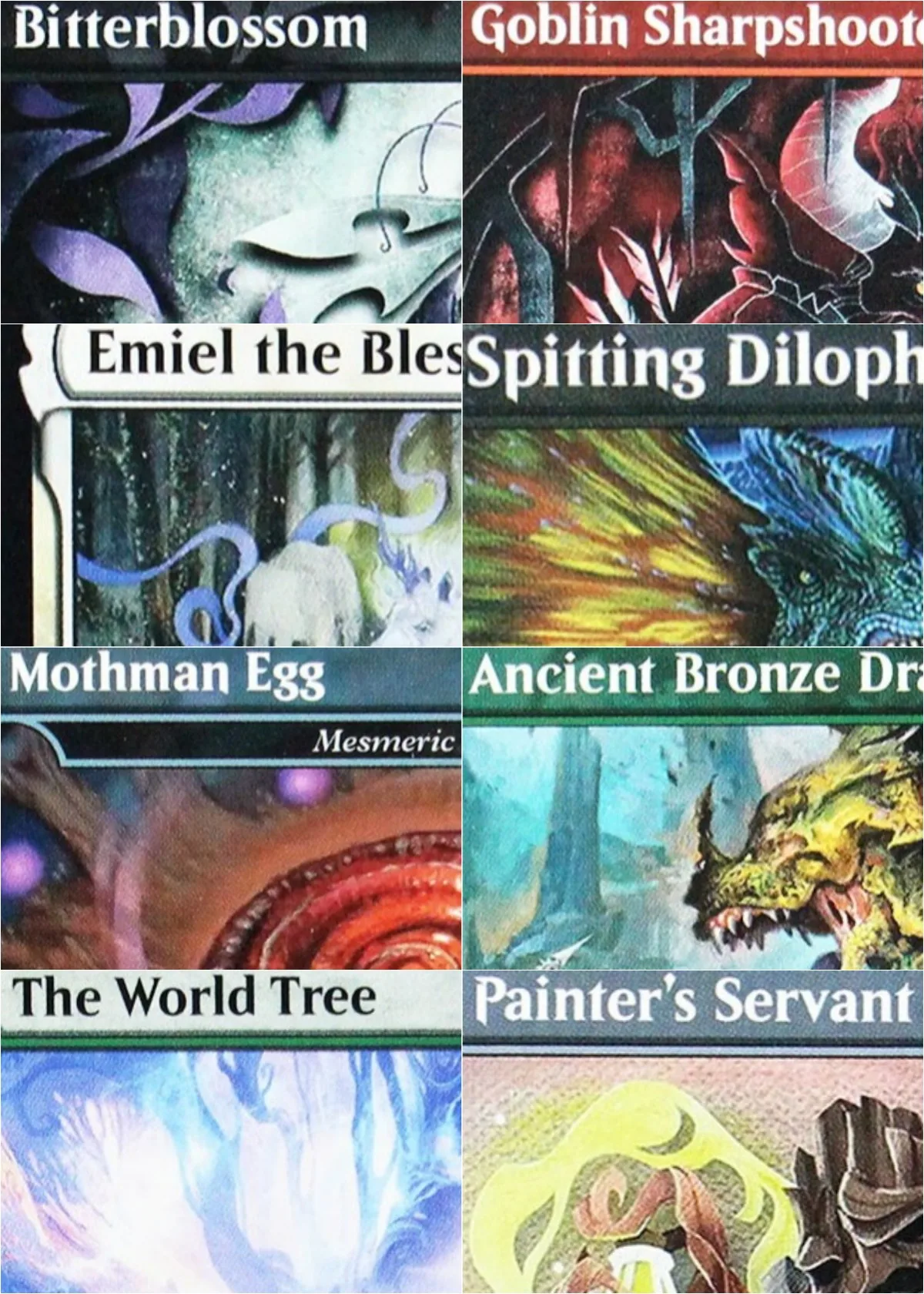 

Holo "Grim Hireling/Mothman Egg/Goblin Sharpshooter" Magical Proxy Cards Top Quality Gathering Board Playing Trading Cards