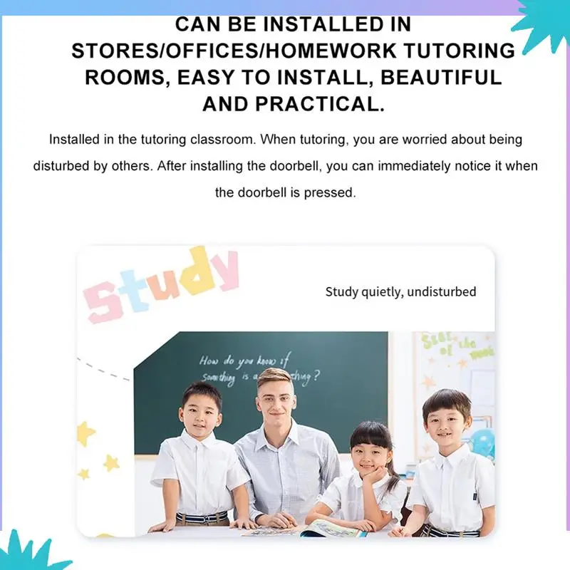 ABZW 433 МГц самогенерирующийся беспроводной дверной звонок 38 мелодий Dingdong дверной звонок пейджер для пожилых людей для умного дома