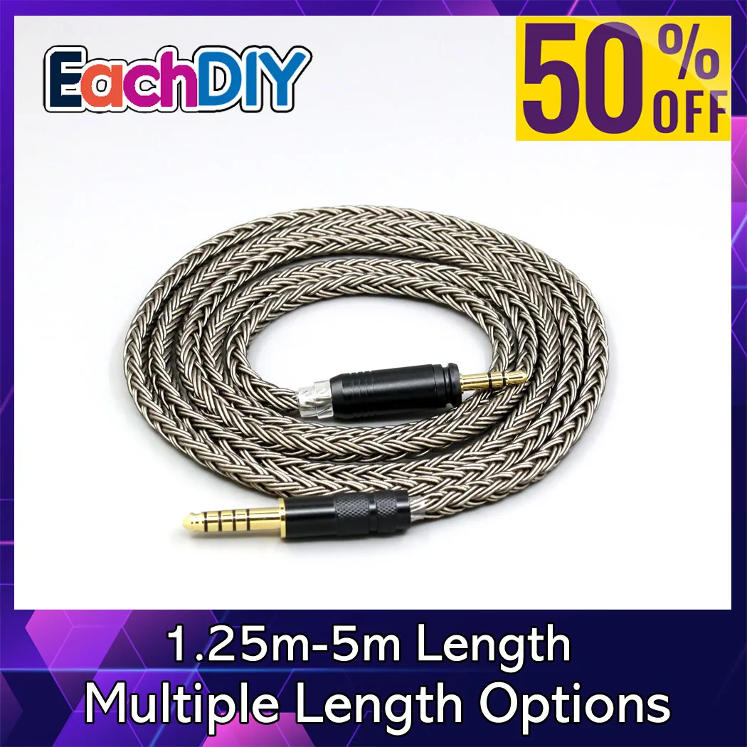 

16 Core Grey Silver plated Earphone Cable For Focal HADENYS Open-back Headphone LN008992