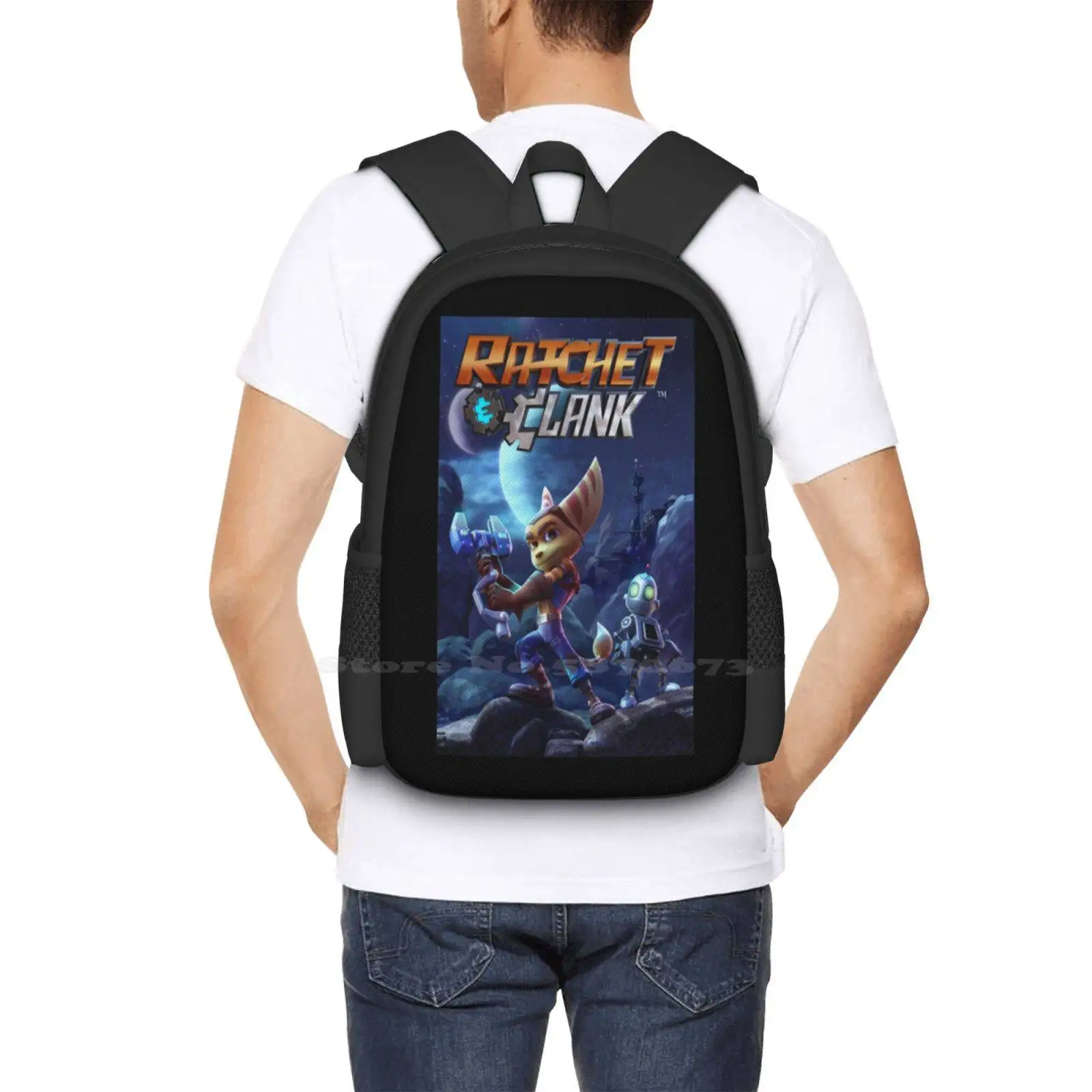 Ratel En Gerinkel Essentiële Collectie | Perfect Geschenkpatroon Ontwerp Bagpack Schooltassen Rachet En Clank Lombax Ps 2 Ps 3