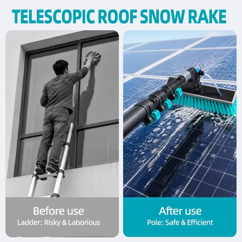 Telescopic Carbon Fiber Pole for Solar Panel Cleaning Brush Hydro Power Water Fed Window Washer Extension Wand Kit