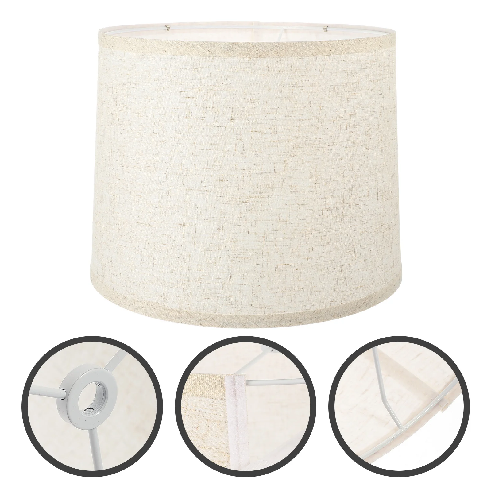 

Linen Round Lampshade Replacement for Table Lamp Floor Light Easy Install Fabric Lamp Shade for Home Floor Light Lampshade