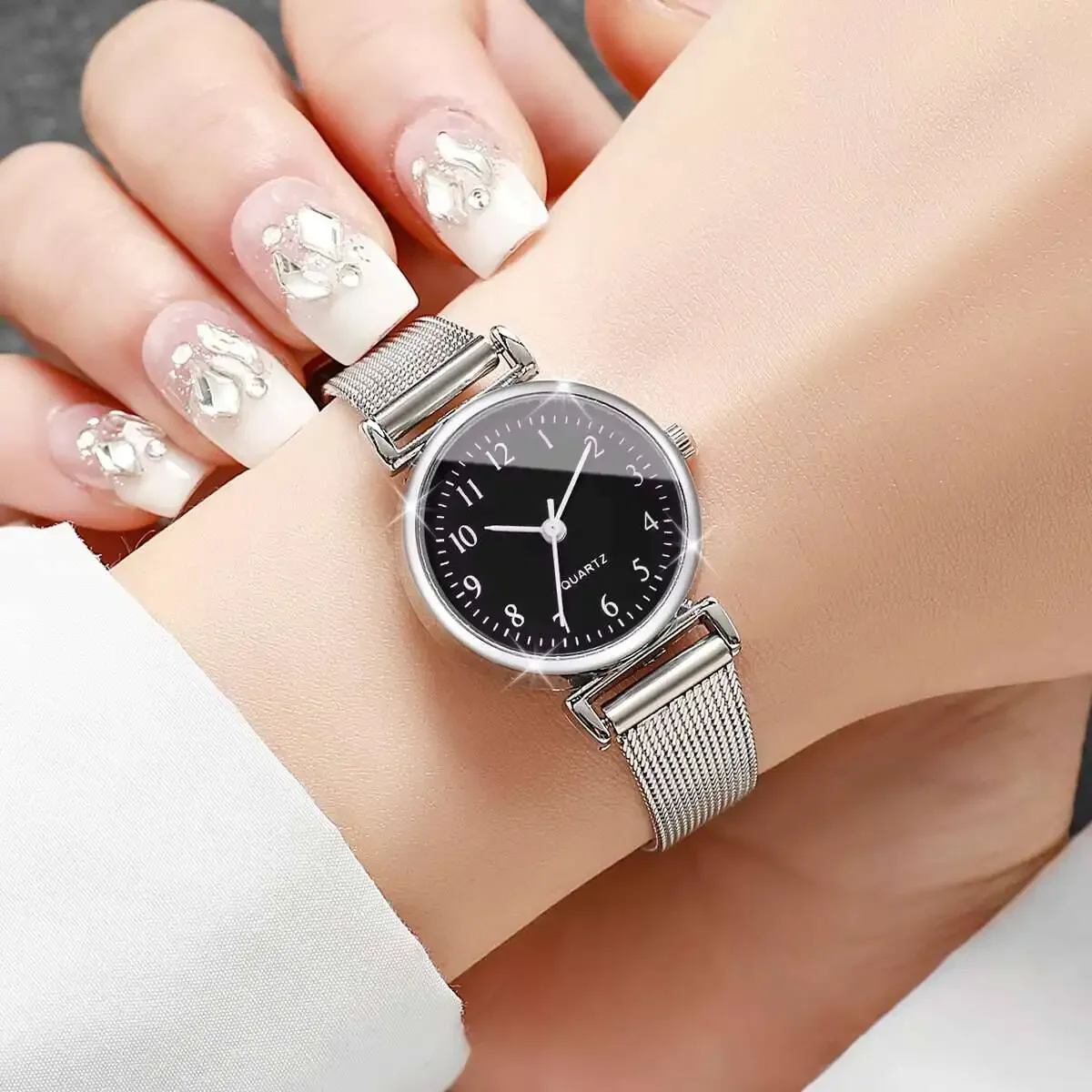1/2PCS Fashion Women Watches Simple Mesh Band Ladies Quartz Watch Reloj Mujer（Without Box） - view 2