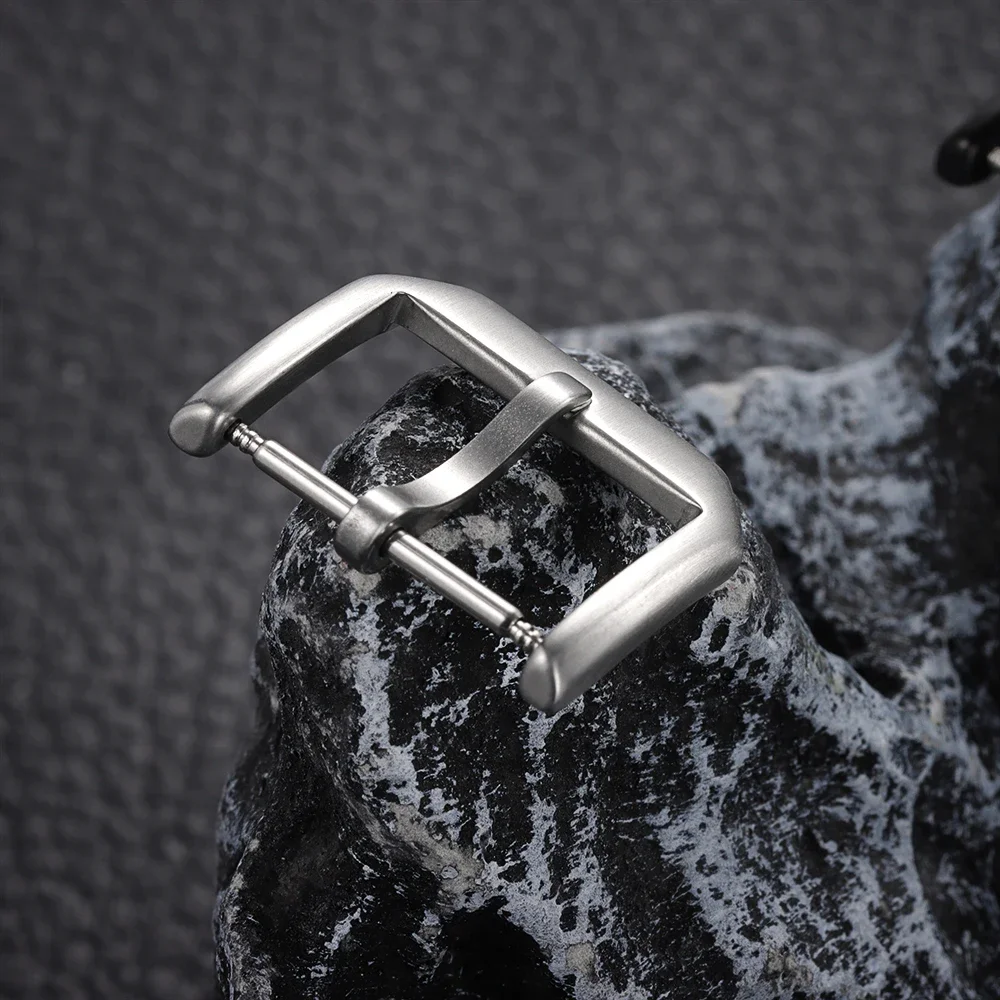 307 Stainless Steel Clasp Light Weight Buckle Genuine Cowhide Strap Buckle Metal Matte Silver Black Band Button 16mm 18mm 20mm