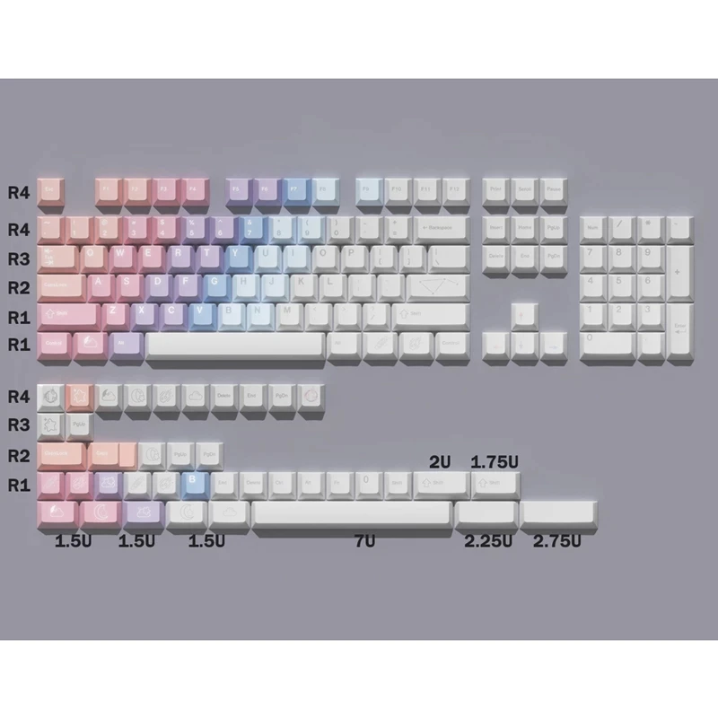 

144 Keys GMK Dreams Gradient Keycaps Cherry Profile PBT Dye Sublimation Mechanical Keyboard Keycap For MX Switch 61/64/68/75/84