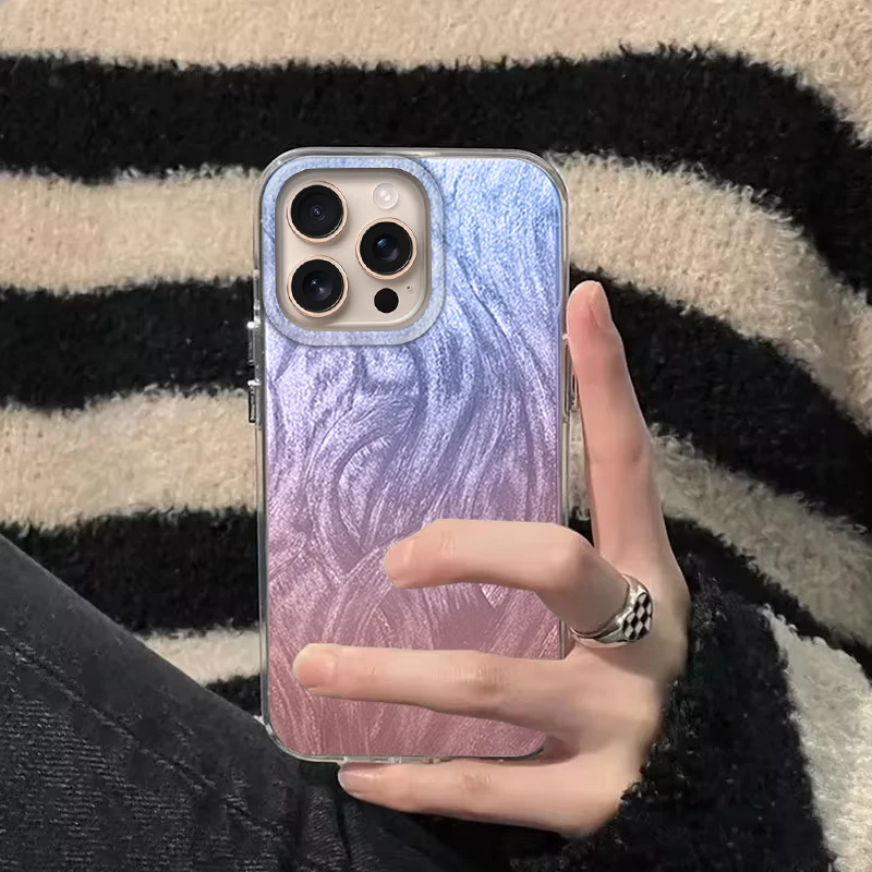 Farbverlauf Mädchen Handyhülle für Apple iPhone 16 Pro Max 16e 11 12 13 7 15 14 8 Plus X XS XR SE 2020 2022 stoßfeste Frauen Abdeckung