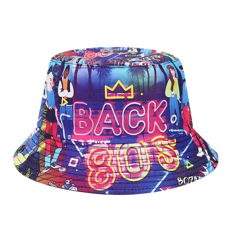 Spring/Summer Outdoor Men’s Sun-proof Bucket Hat Unisex Fisherman Hat Leisure Ramen Print Hat Fashion Women’s Basin Cap