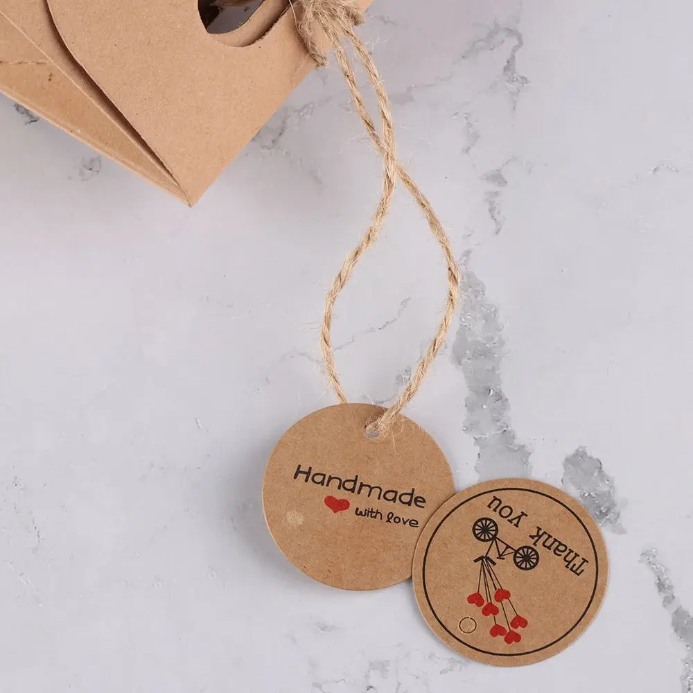 100PCS Party Kraft paper Package Tag Cards Price Label Red Heart Gift Tags