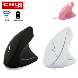 Chyi Ergonomische Verticale Muis 2.4G Draadloze Computer Gaming Muizen Usb Optische Dpi Muis Rechts Links Hand Voor Laptop Pc desktop