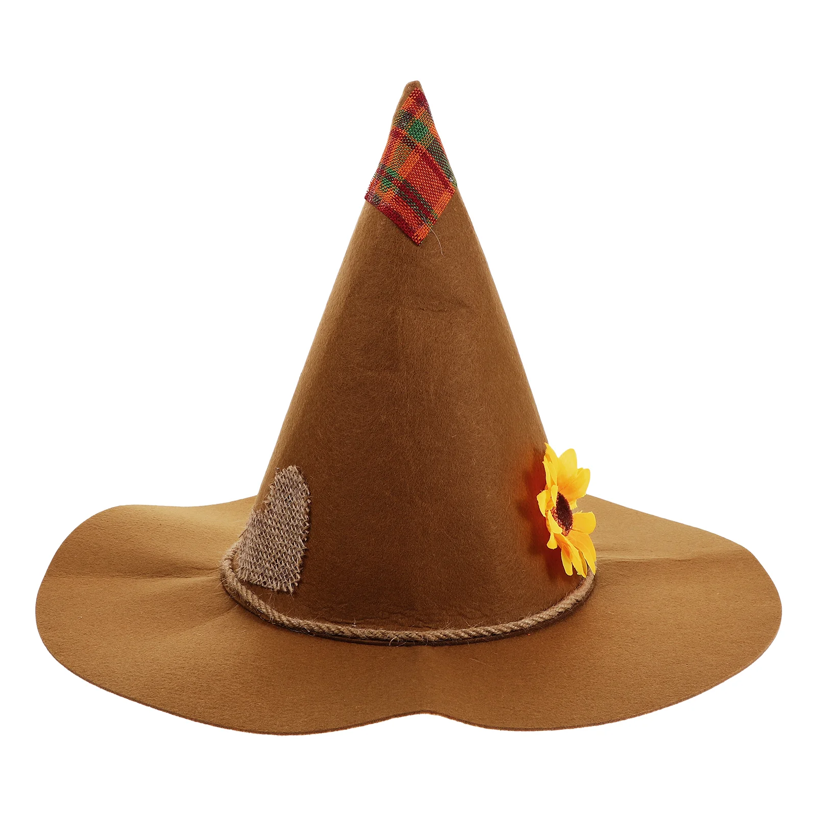 Chapeau de sorcière en feutre, tournesol, épouvantail, couvre-chef, nouveauté, accessoire de Costume pour adultes, chapellerie décorative d'halloween, magicien pour femmes et hommes