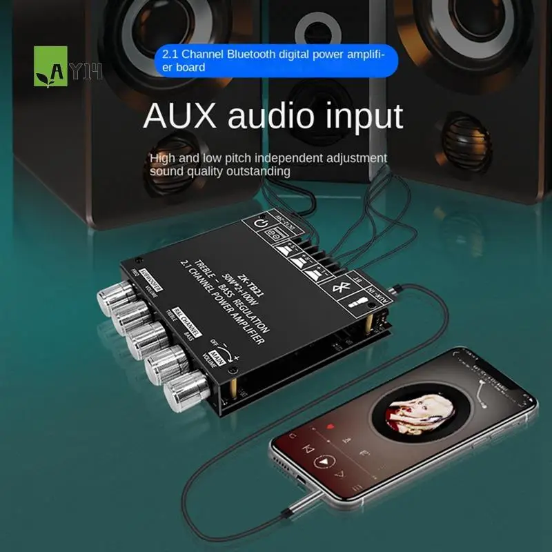 

AY14 -TPA3116D2 Amplifier Board Module ZK-TB21 2.1 Channel Bluetooth Digital Module Bulk High/Low Tone Subwoofer Module