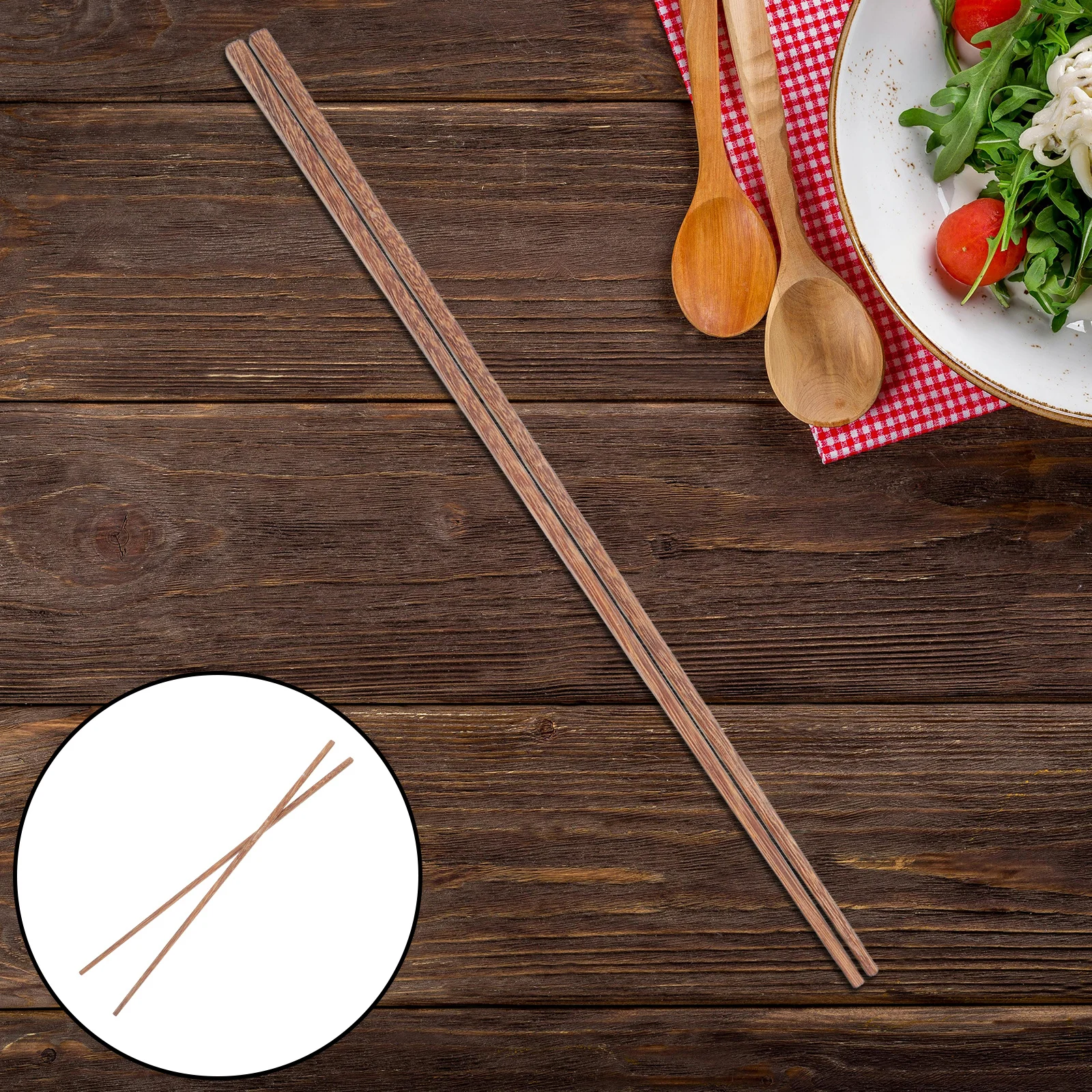 

2Pairs Long Wooden Cooking Chopsticks Heat Resistant Anti-Scald Chinese Wood Chopsticks for Hot Pot Frying Stirring Noodle