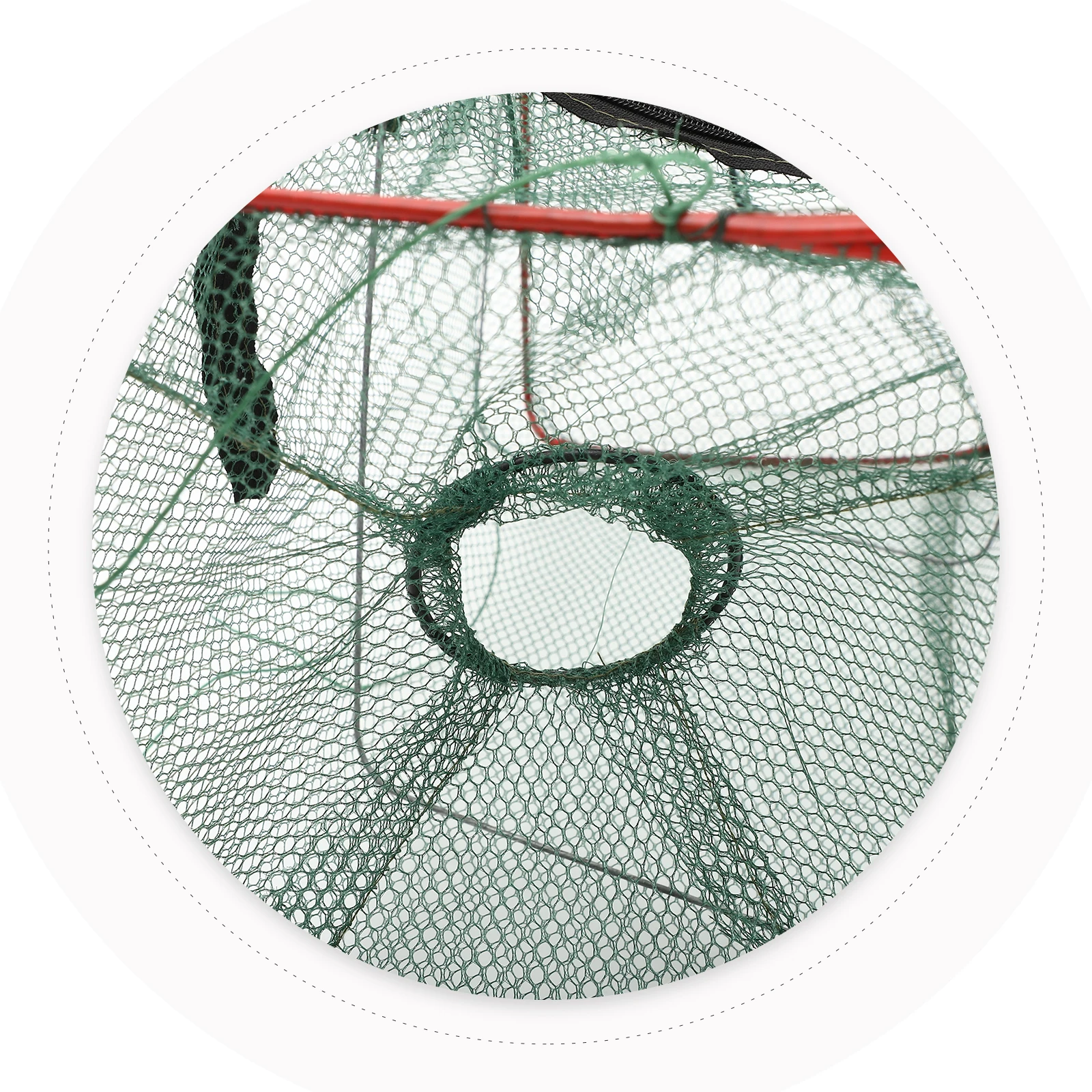 

10 Pcs Fish Cage Shrimp Net Foldable Aquaculture Cage Steel Frame Large Capacity Rectangle Mesh Suitable Use