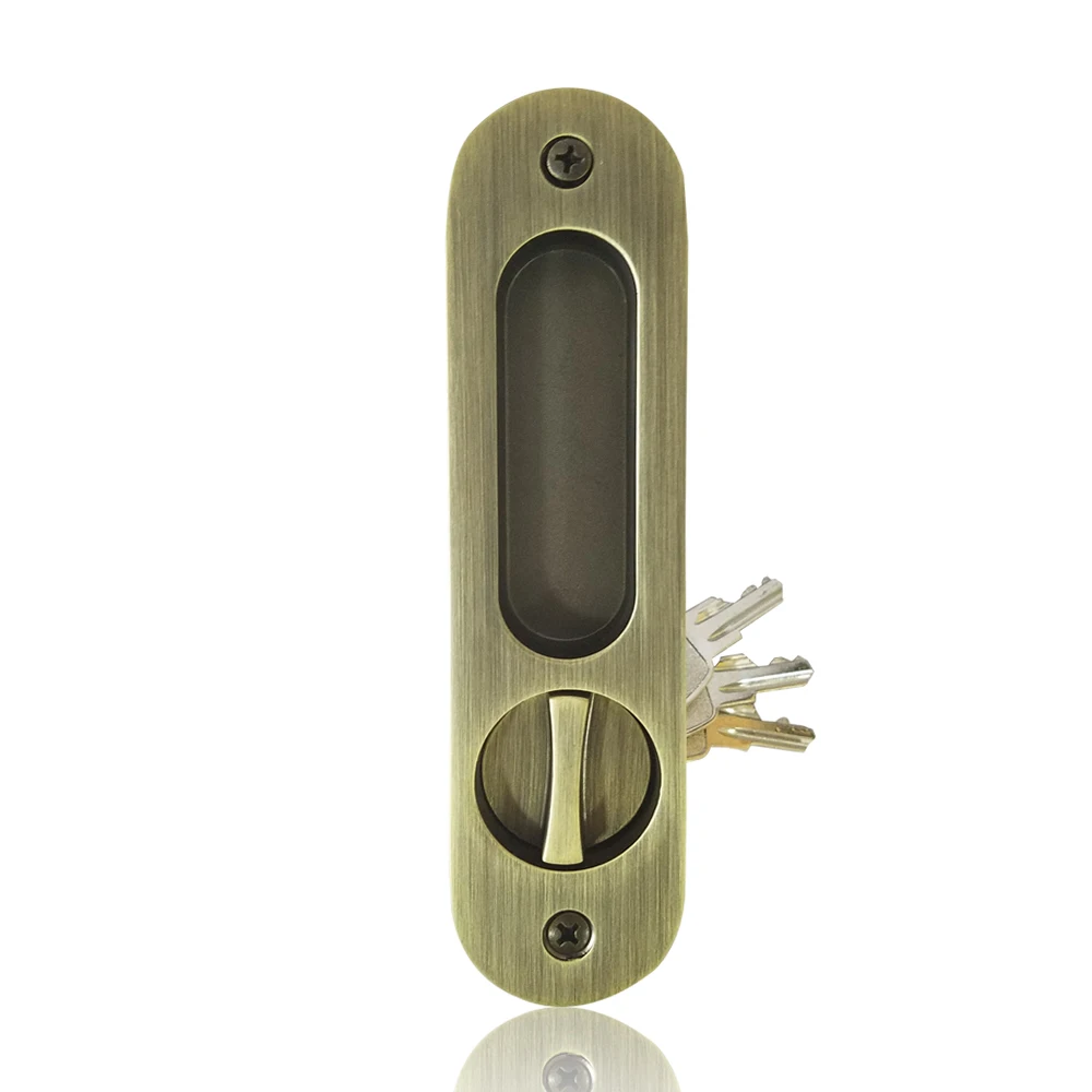 

Замок для раздвижной двери CCJH 160*40 мм, овальный дверной замок, фурнитура с ключами, металлический дверной замок