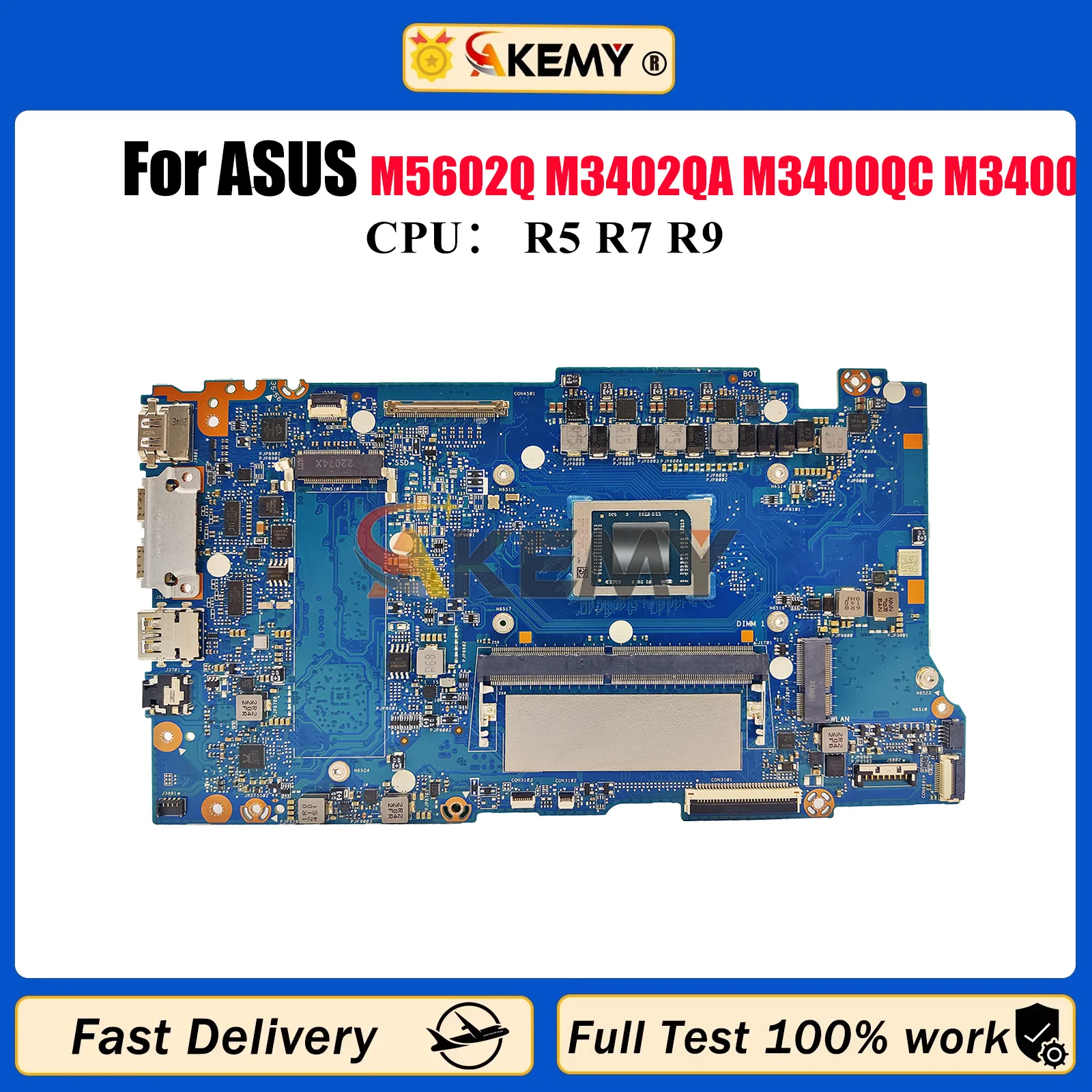 

M3402QA Материнская плата для ноутбука ASUS VivoBook M3402Q M5602Q M3402QA Материнская плата для ноутбука с процессором R5 R7 R9, 100% тестирование, ОК, быстрая доставка