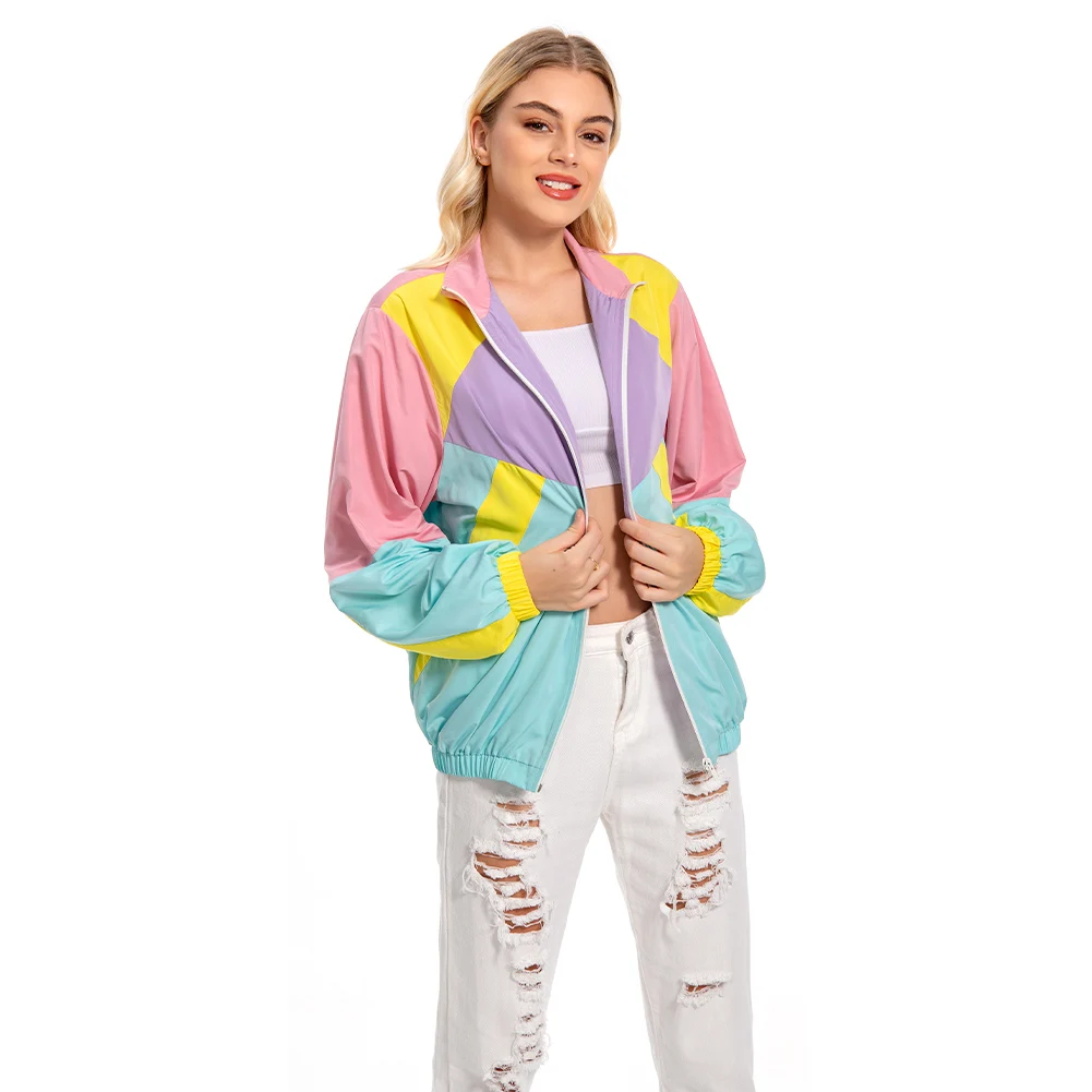 Disfraz de Cosplay Retro para mujer, ropa deportiva, conjunto de chaqueta, abrigo, traje de Carnaval de Halloween, disfraz para mujer, hombre y adulto, Años 80