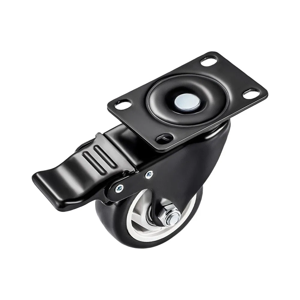 Pedal Controlled Retractable Casters for Workbenches Tables Cabinets 220 lbs Load Capacity Stainless Steel Urethane Build