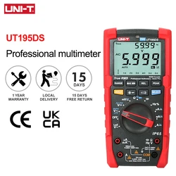 UNI-T UT195DS Industrial Digital Multimeter Professional Tester Waterproof IP65 Flashlight AC DC LOZ Motor Phase Voltage Test