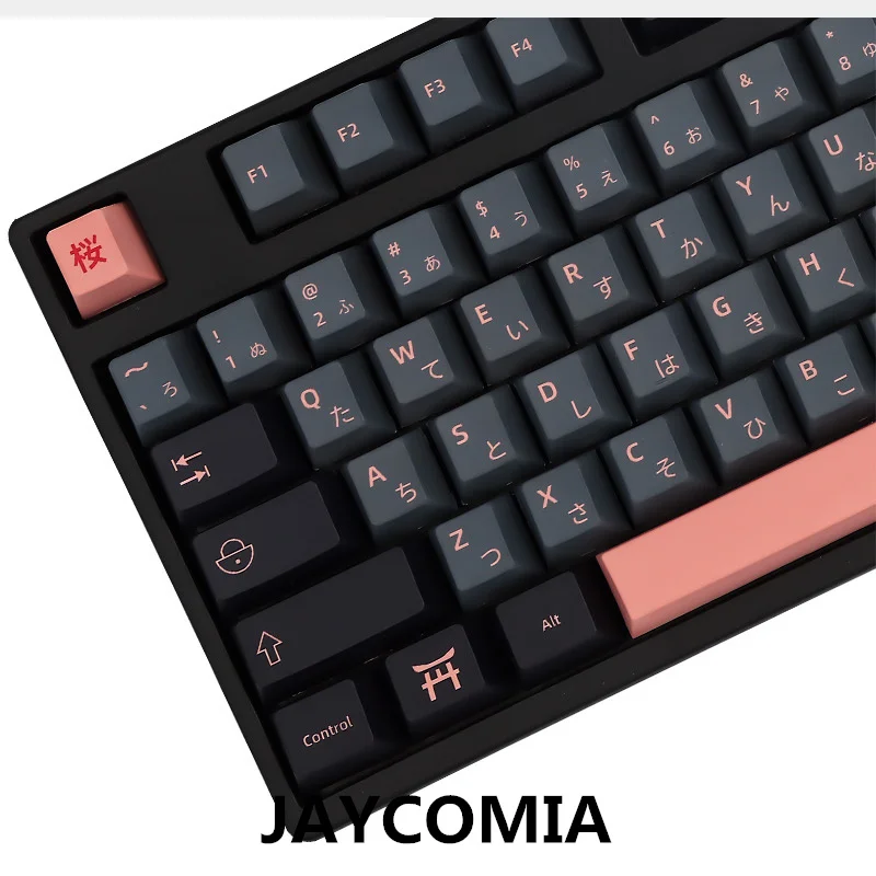 Imagem -03 - Gmk Night Sakura Keycap 135 Teclas 156 Teclas Dye Sub Perfil Cherry Pbt Japonês Coreano Russo Abnt2 de es fr para Teclado Mecânico