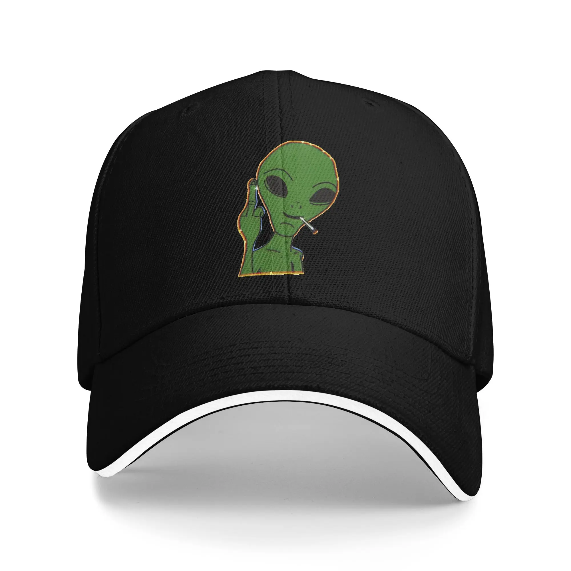 Alien Middle Finger Baseball Cap  Kpop Rock Adjustable Trucker Hat Men Women Street Style Custom DIY Baseball Caps