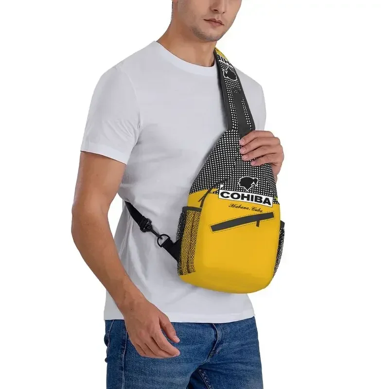 Cuban Cohiba Sling Chest Crossbody Bag Men Casual Shoulder Backpack for Traveling