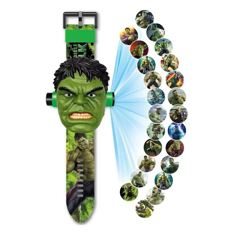 Disney Hulk Spiderman Avengers Movie Children 24 Projection Watch Kids Digital Clock Student Toy Wristwatches Birthday Gift