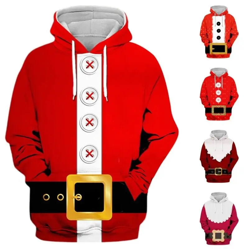 Lustiges Design Weihnachtskleid 3D-gedruckte Hoodies für Männer Kleidung Mode Neu in Hoodie Sweatshirts Weihnachtsmann Cosplay Y2k Tops