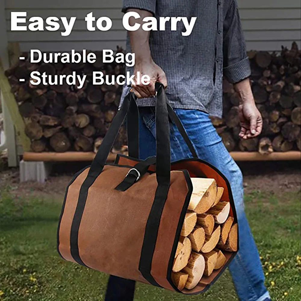 Storage Bag Outdoor Portable Durable Firewood Storage Bag Wild Wood Storage Logging Transportation Package