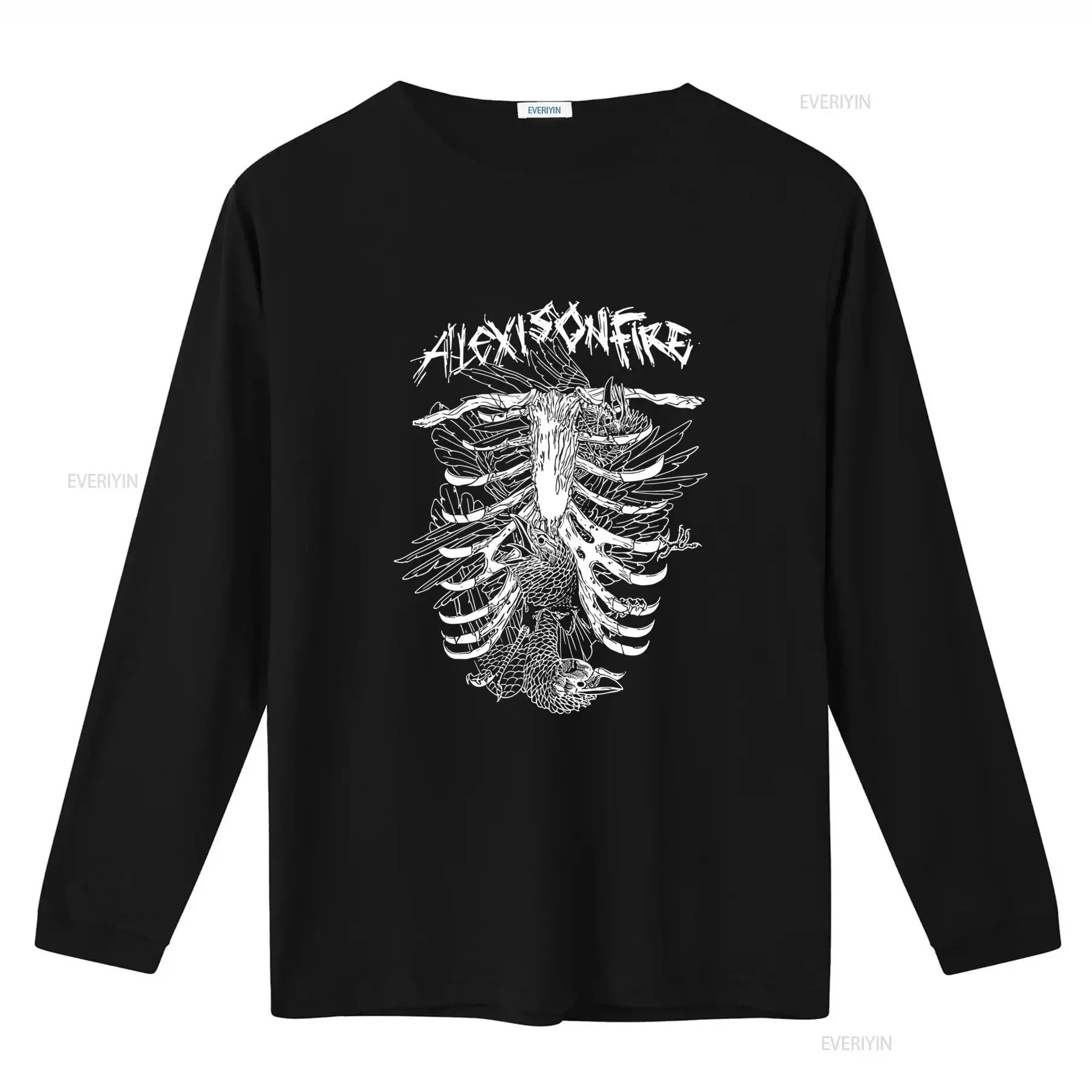 ALEXISONFIRE Post Hardcore Emo Band Birds In Ribcage T Shirt vintage Washed Top For Everyday Wear Stretched Stylish Casual