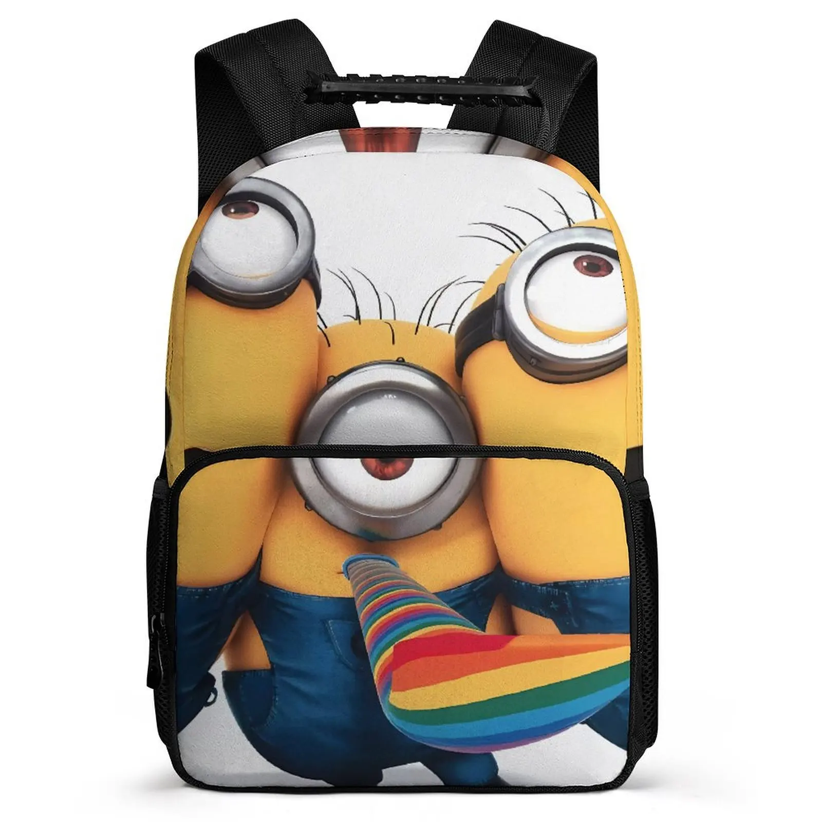 

Модный ранец с миньонами для девочек-подростков, мальчиков и девочек, Школьный Рюкзак 16 дюймов, женский рюкзак с мультипликационным рисунком