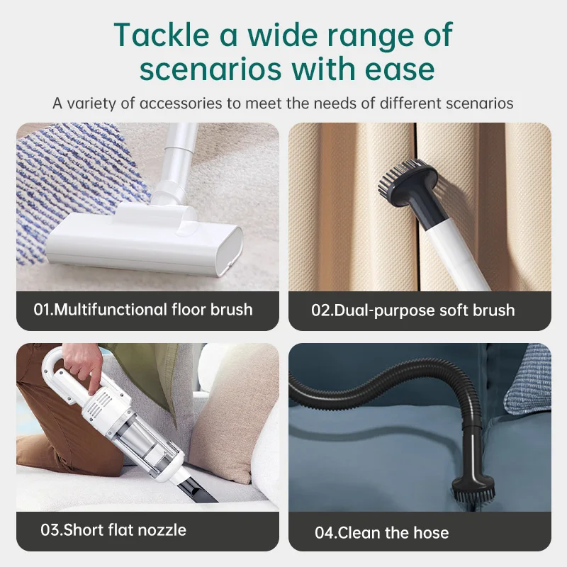 Purerobo LT-124 Portable Handheld Wireless Vacuum Cleaner High Suction Power Multifunctional Home Cleaning Appliance Floor Clean