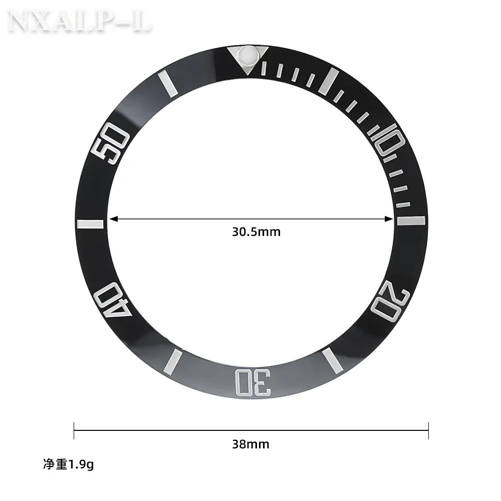 38mm Ceramic Alloy Watch Bezel Fit NH36 NH35 NH34 GMT for Seiko for Rolex Black Green Water Ghost Watch Case Scale Ring Luminous