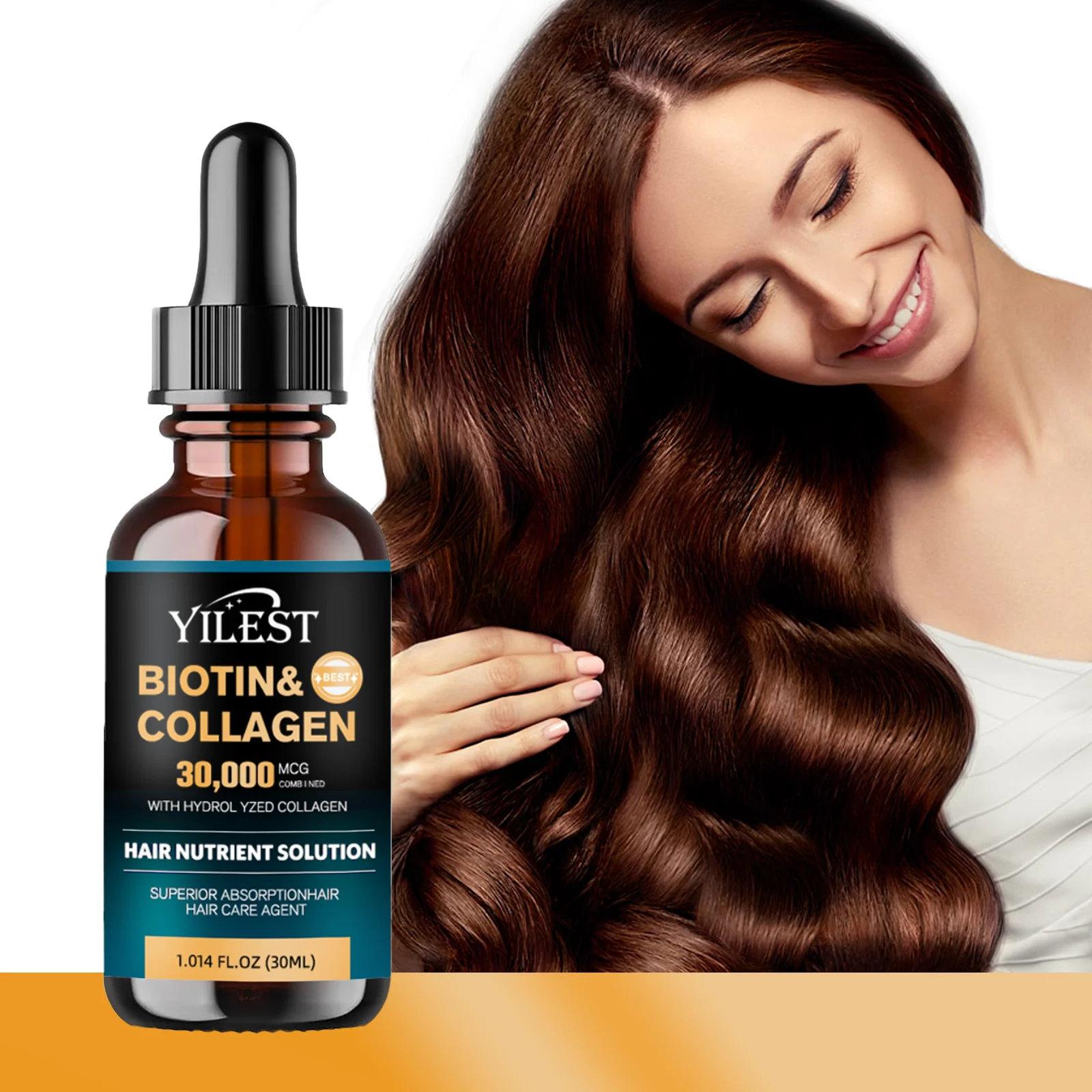 

YILSET Collagen Hair Oil Hydrates and moisturizes Repairs damaged strands Reduces frizz Nourishes and conditions hair