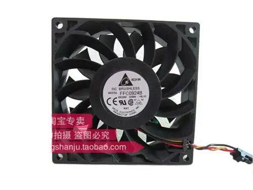 

Delta FFC0924B 24V 0.60A 9CM 9225 Temperature Controlled Large Air Volume Cooling Fan