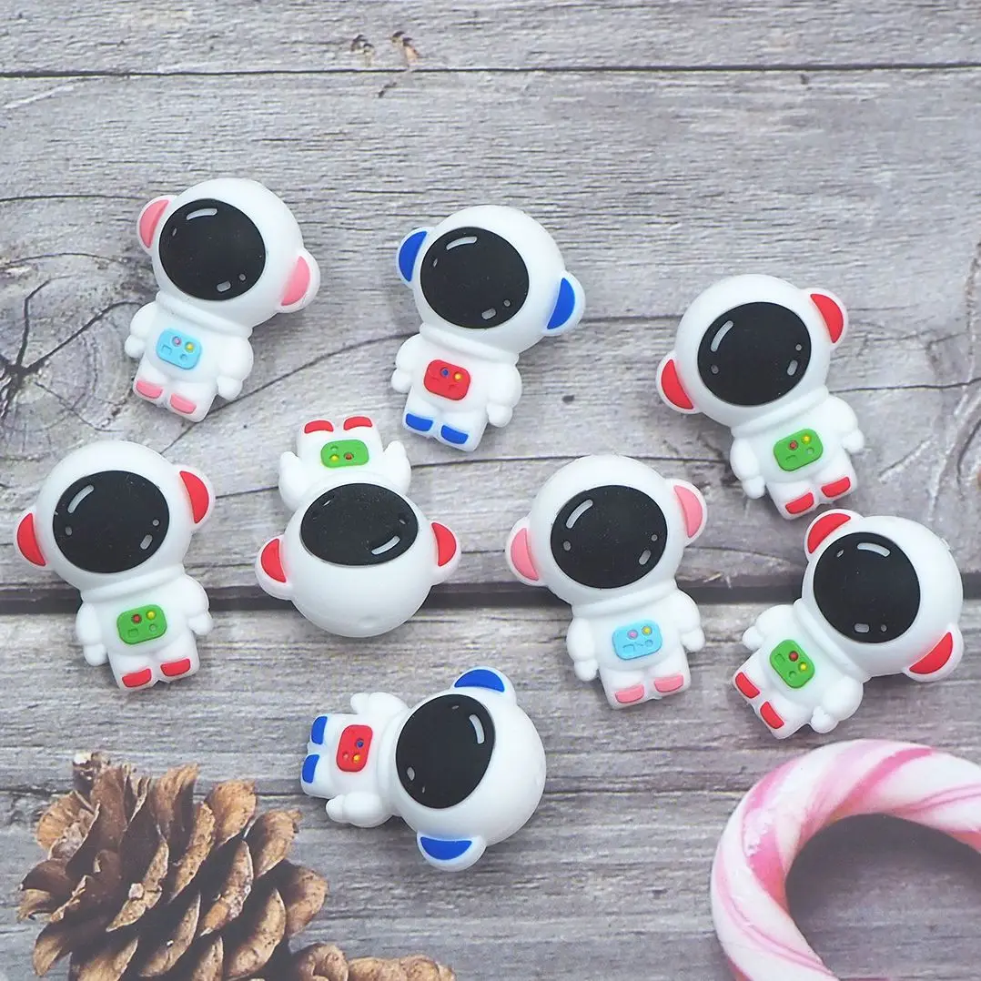 

Chenkai 10PCS Astronaut Focal Beads Silicone Charms For Pen Making Character Beads For Beadable Pen Baby Pacifier Dummy Chains