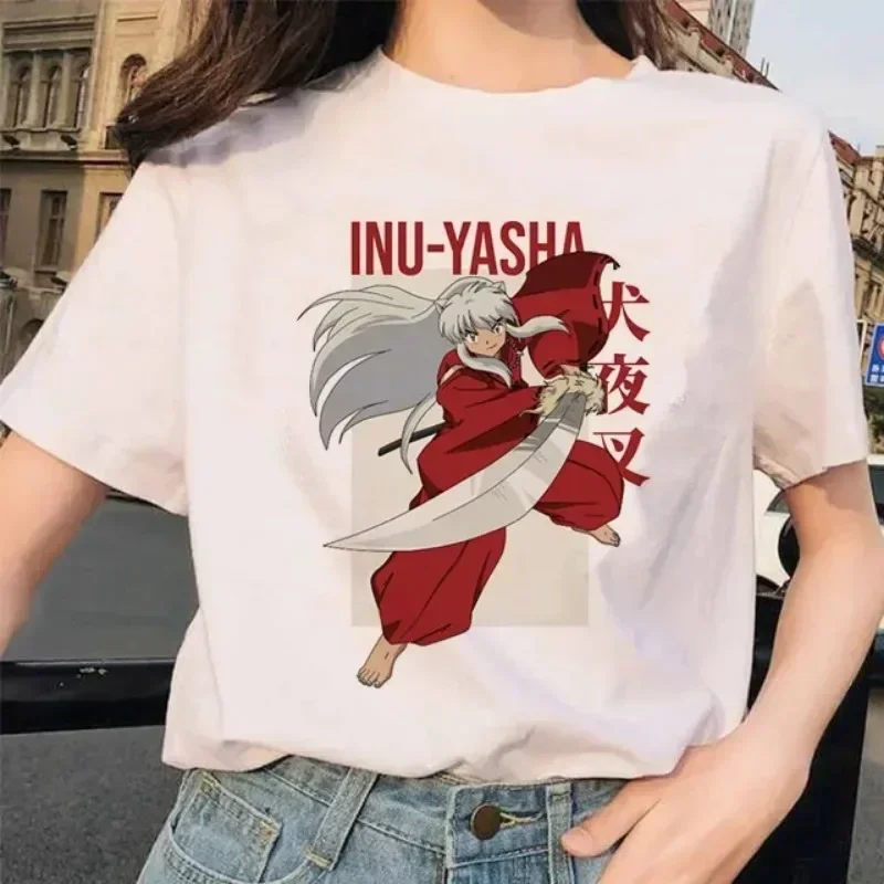 Inuyasha New Anime Printed Pattern T-shirt Women's Tshirts Fashion Printed Shirts Women Cartoon Funny Plus Size Tops cotton