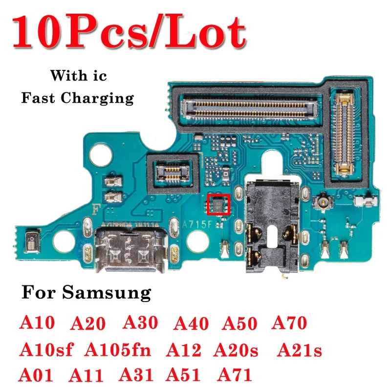 

10 шт. USB-разъем для док-станции, плата зарядного устройства, гибкий порт для Samsung a20s a21s A01 A10 A20 A30 A40 A50 A70 A11 A12 A31 A51 A71