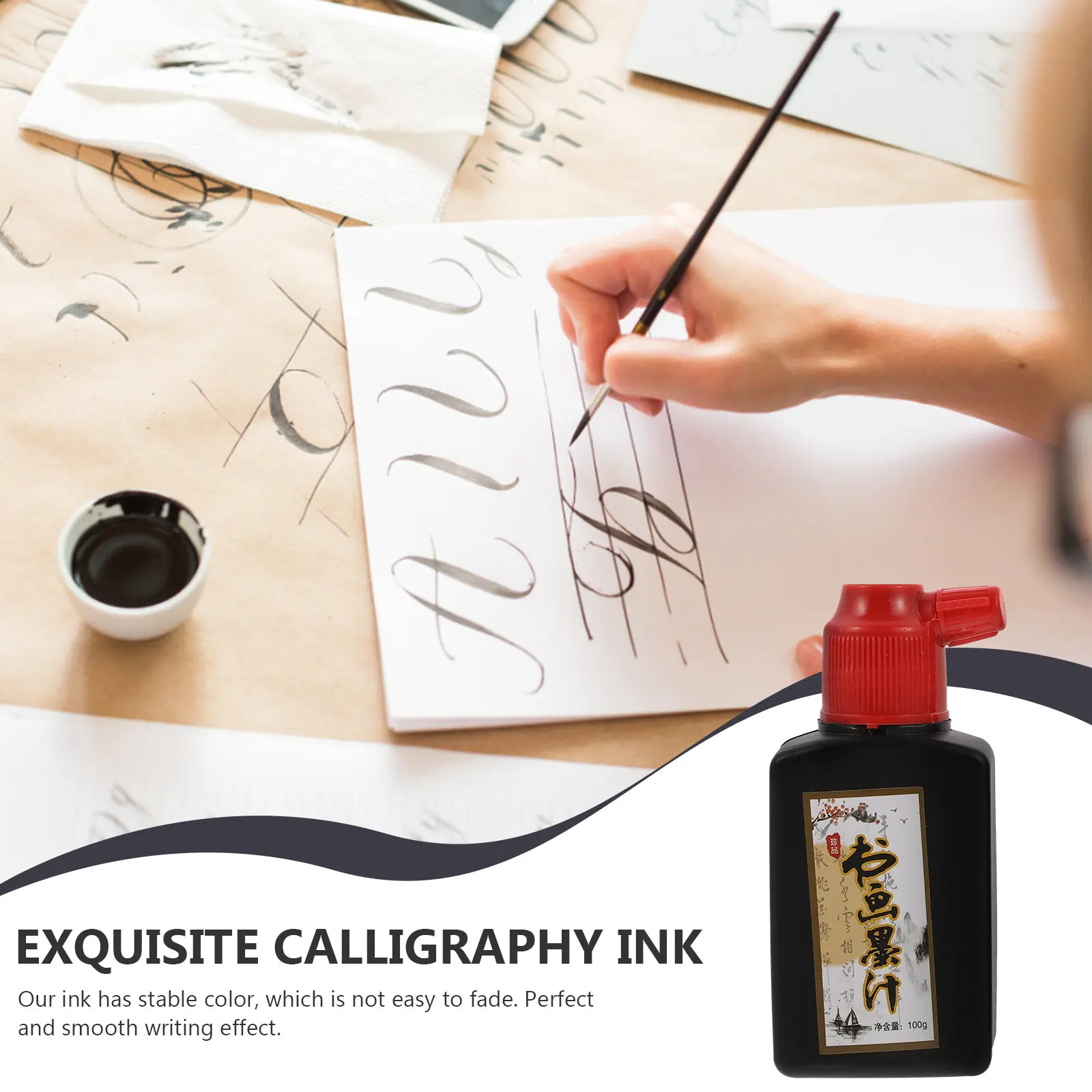 Calligraphy Ink 6 Piece Set Natural Material Smooth Rich Color for Chinese Brush Painting Scrapbooking Art