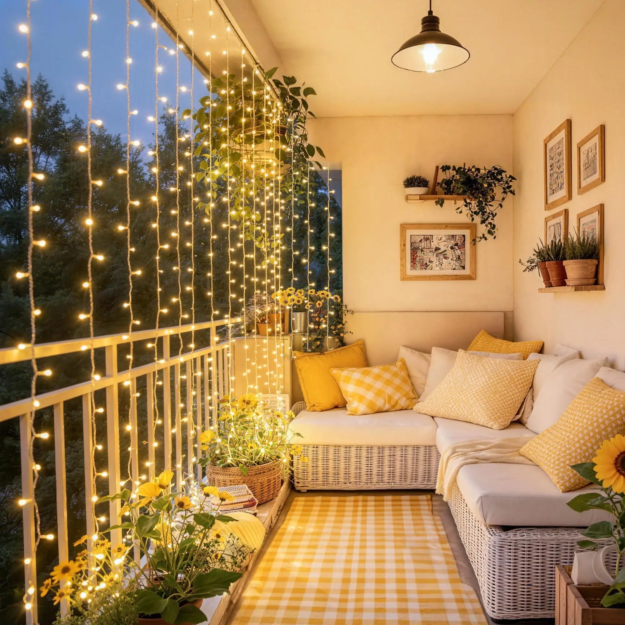 1PC  3M*3M  8 Lighting Modes Fairy Copper Light With Remote Colorful Window Curtain String Lights, USB Powered Waterproof For New Year Christmas Bedroom Party, Wedding Home Garden Wall Decorations