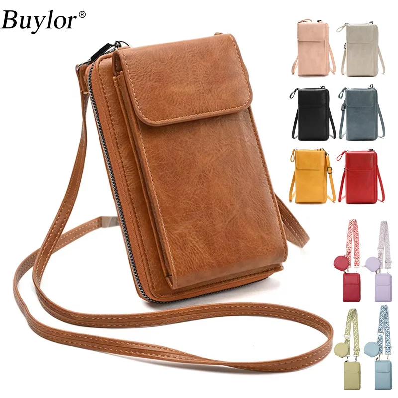 Buylor Women\'s Bag 2024 PU Leather Hasp Fashion Crossbody Bag Small Cell Phone Bag Card Holder Luxury Shoulder Strap for Handbag