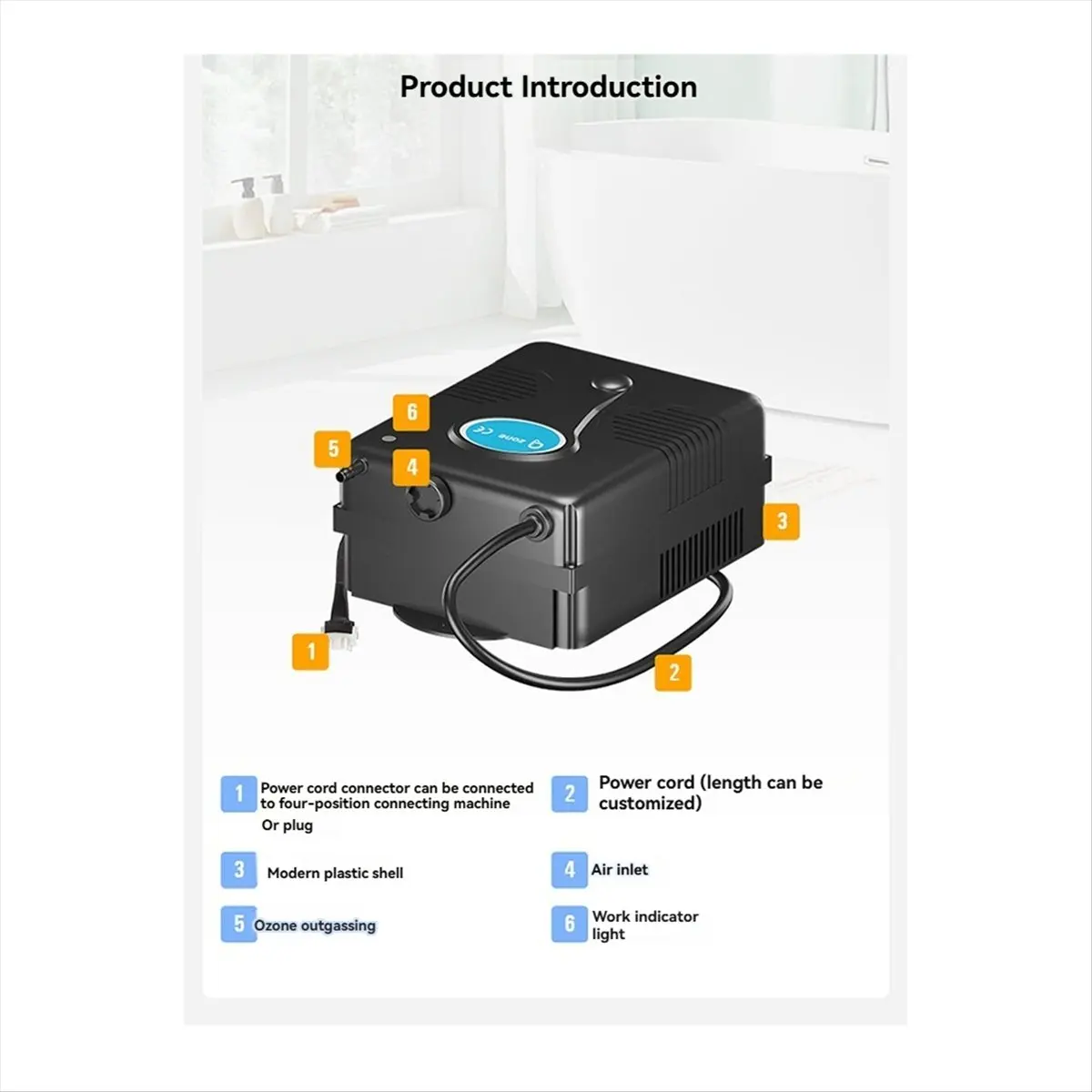 [T80C]110V 300Mg/H Generator Bathtub Shower SPA Swimming Pool Ozonizer Tub Pool Water Purifier Replacement Device Kit