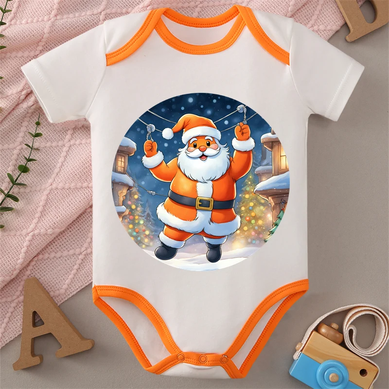 MINISO عيد ميلاد سعيد لطيف الطفل 100% القطن نيسيي بذلة الملابس ارتداءها لطيف 0-12 شهرا الوليد أفضل هدية للطفل