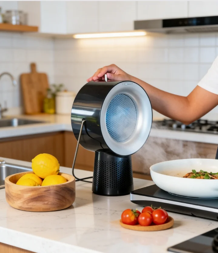 Wired Range Hood Portable Kitchen Exhaust Fan with 2 Activated Charcoal Filters & Stainless Steel Oil Filter for Home Kitchen
