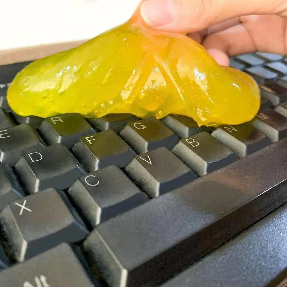 2/5pcs Yellow Universal Magic Sticky Dust Dirt Cleaner Soft Gum Gel Car Interior Cleaning Glue for PC Keyboard Cleaning Tools