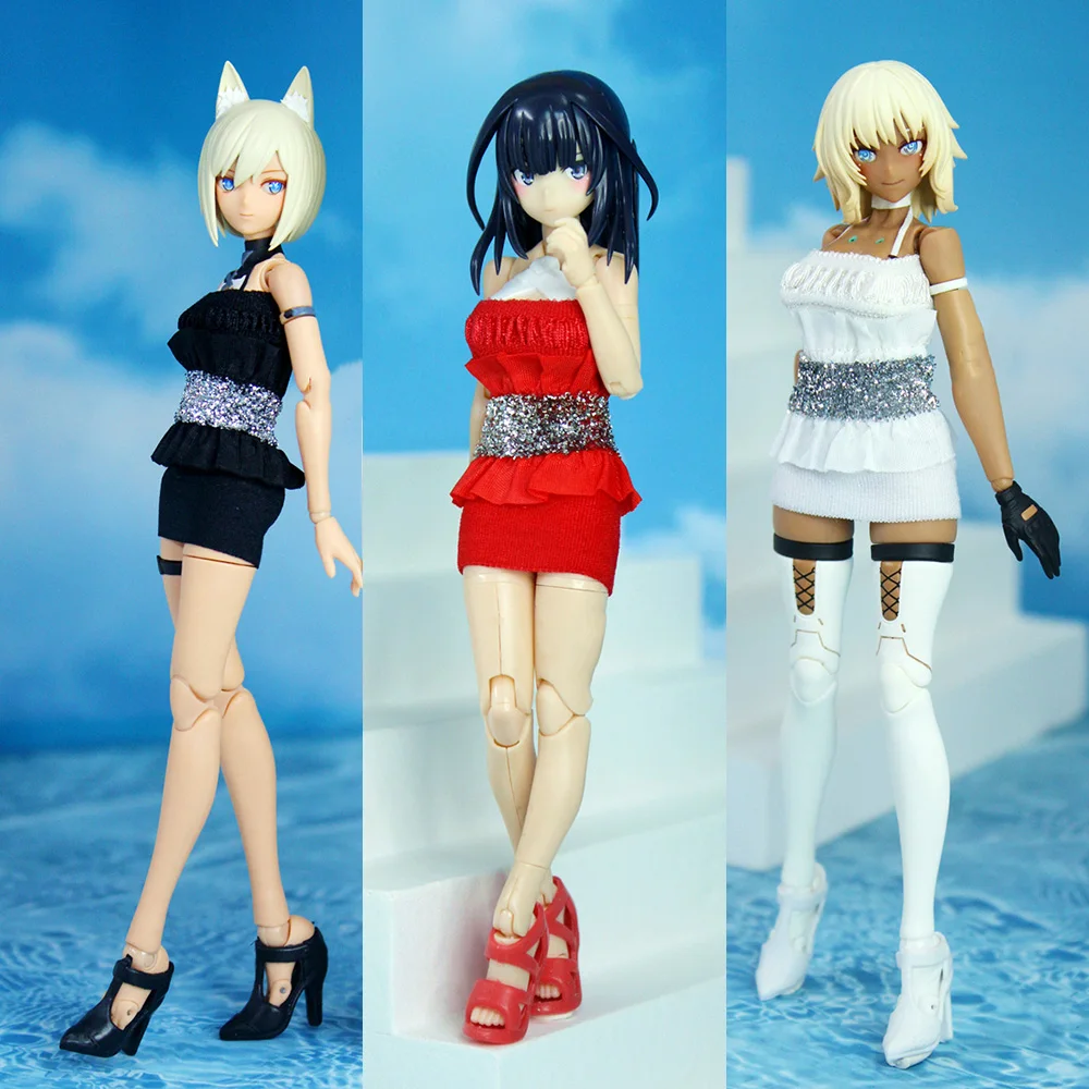 Conjunto de minifalda a la cadera para mujer, Top de tubo con hombros descubiertos, Sexy, figura de acción de 6 pulgadas, modelo Azone fag, muñecas Gynoid, escala 1/2