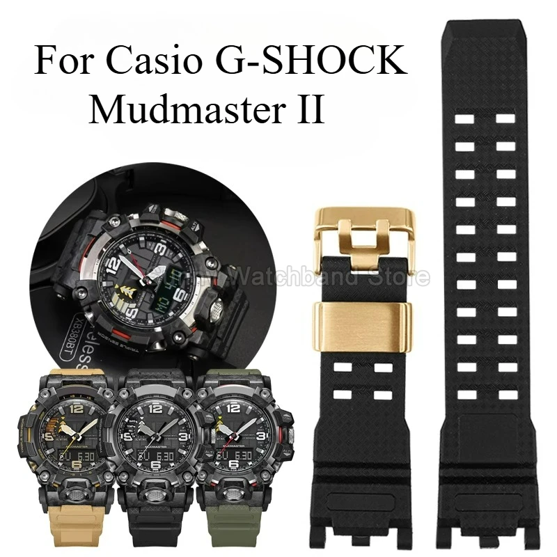 Pulseira de relógio de resina para casio G-SHOCK mudmaster ii GWG-2000 original durável à prova d'água preto militar verde vermelho cáqui elegante