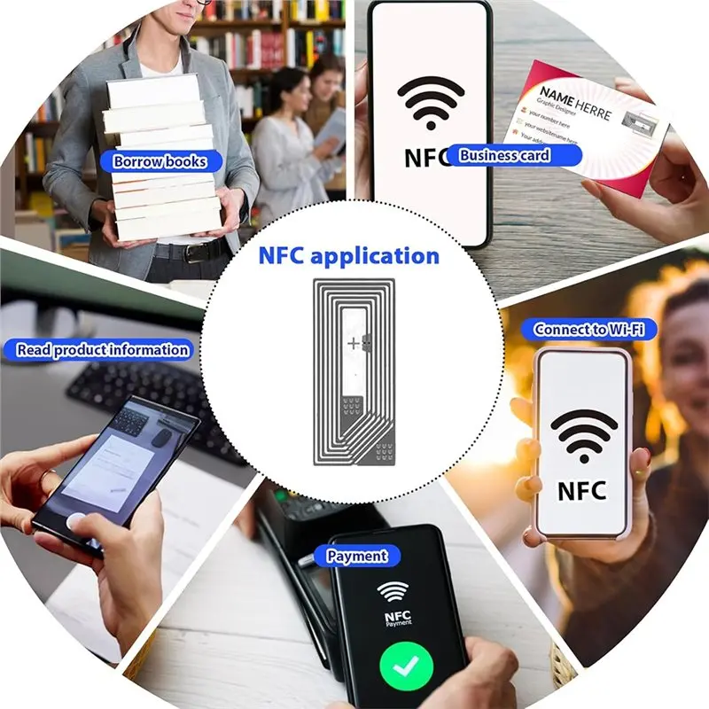 DIGIT-Adhesive Tags Sticker NTAG213 Chip 40 Pcs Transparent RFID Stickers Labels For All -Enabled Devices