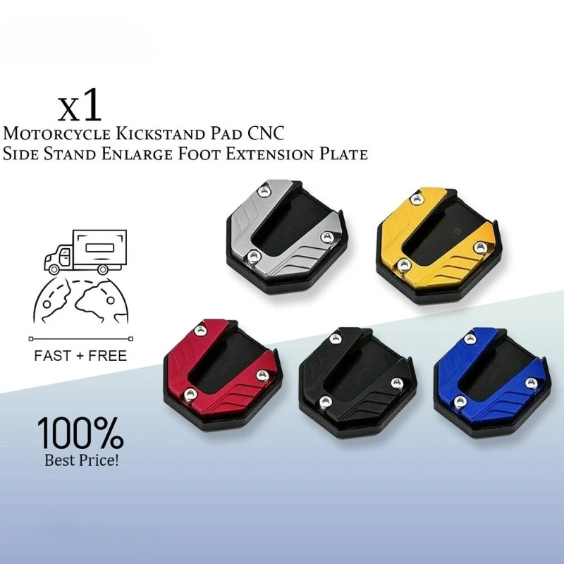 

Motorcycle Kickstand Pad Anti-skid Enlarger Foot Side Stand Extension Pad Scooter Moped Foot Support Enlarged Base CNC Aluminum